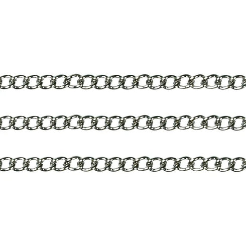 4mm x 2mm Metal Alloy Twisted Oval Link Chain (available in 5 colours)